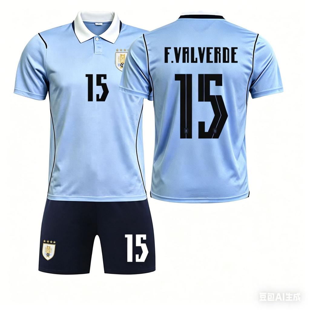 World Cup Uruguay Home Football Jersey Set No. 9, Jersey.