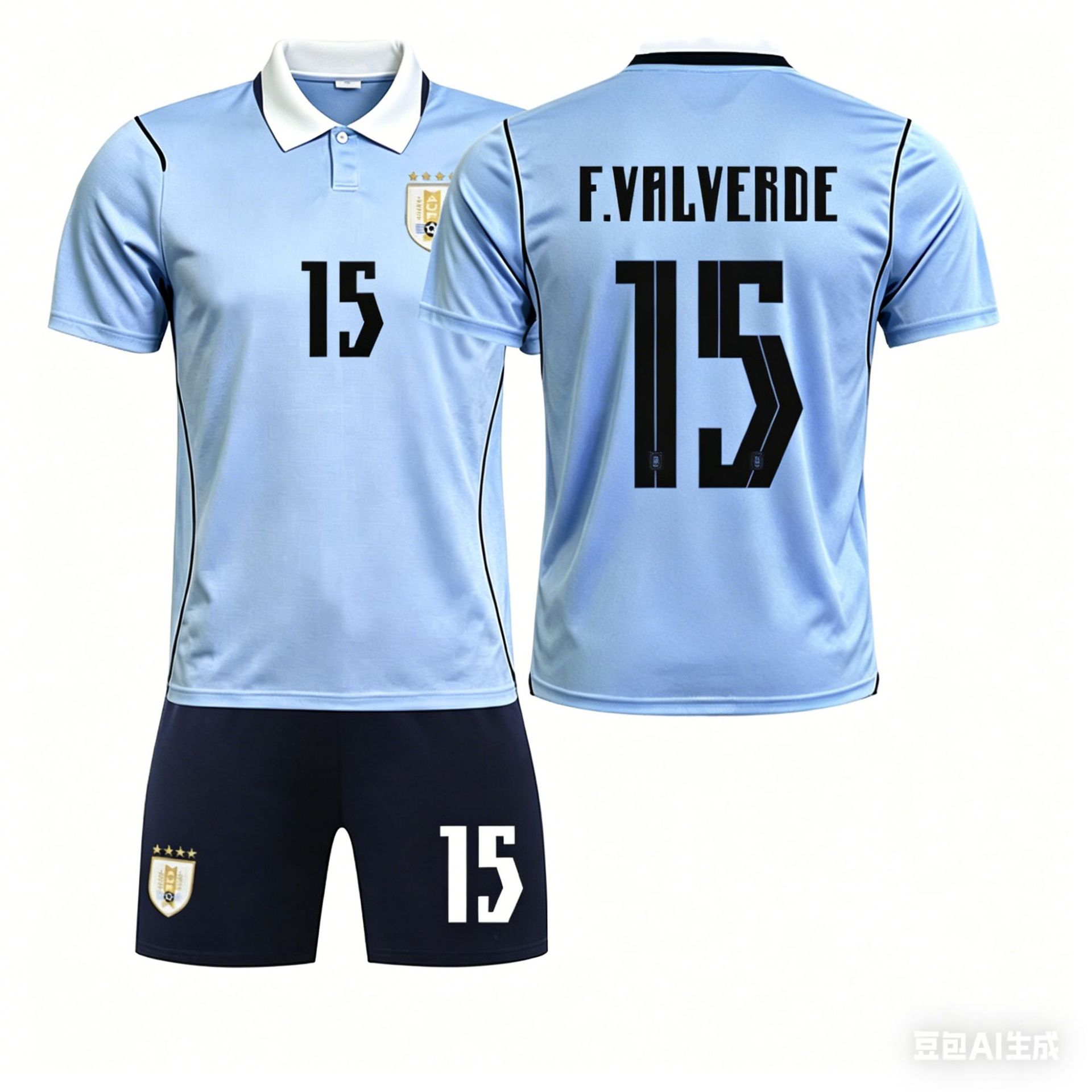 WK Uruguay Thuissokken Voetbalshirt Set Nee. 9, Jersey. 16
