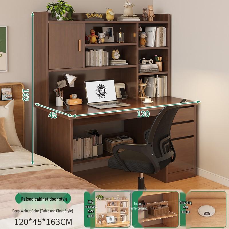 Modern Computer Desk with Bookshelf & Storage for Home, Office, Bedroom & Study Room