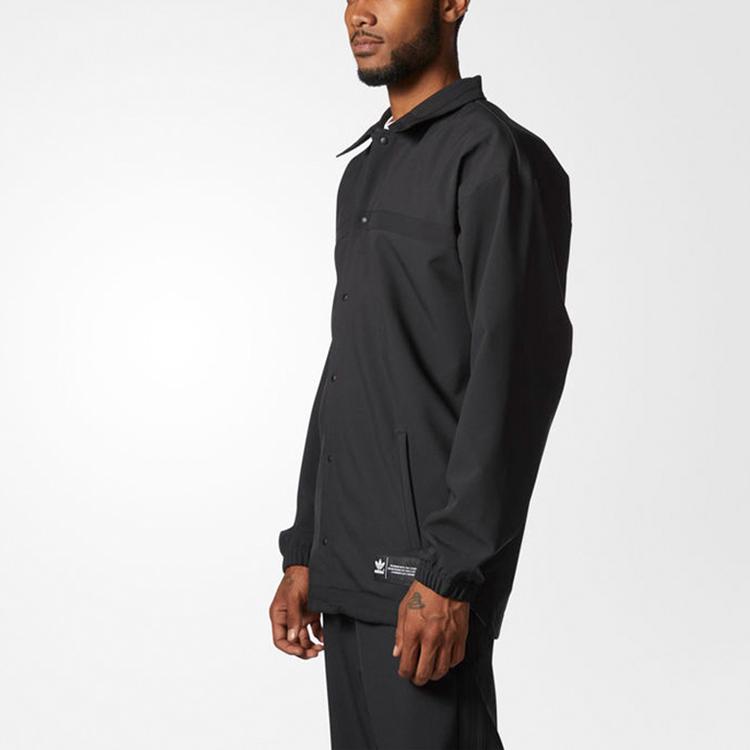 Adidas Originals Trefoil Comfort Button Casual Sports Jacket Men Outerwear Black BS4578
