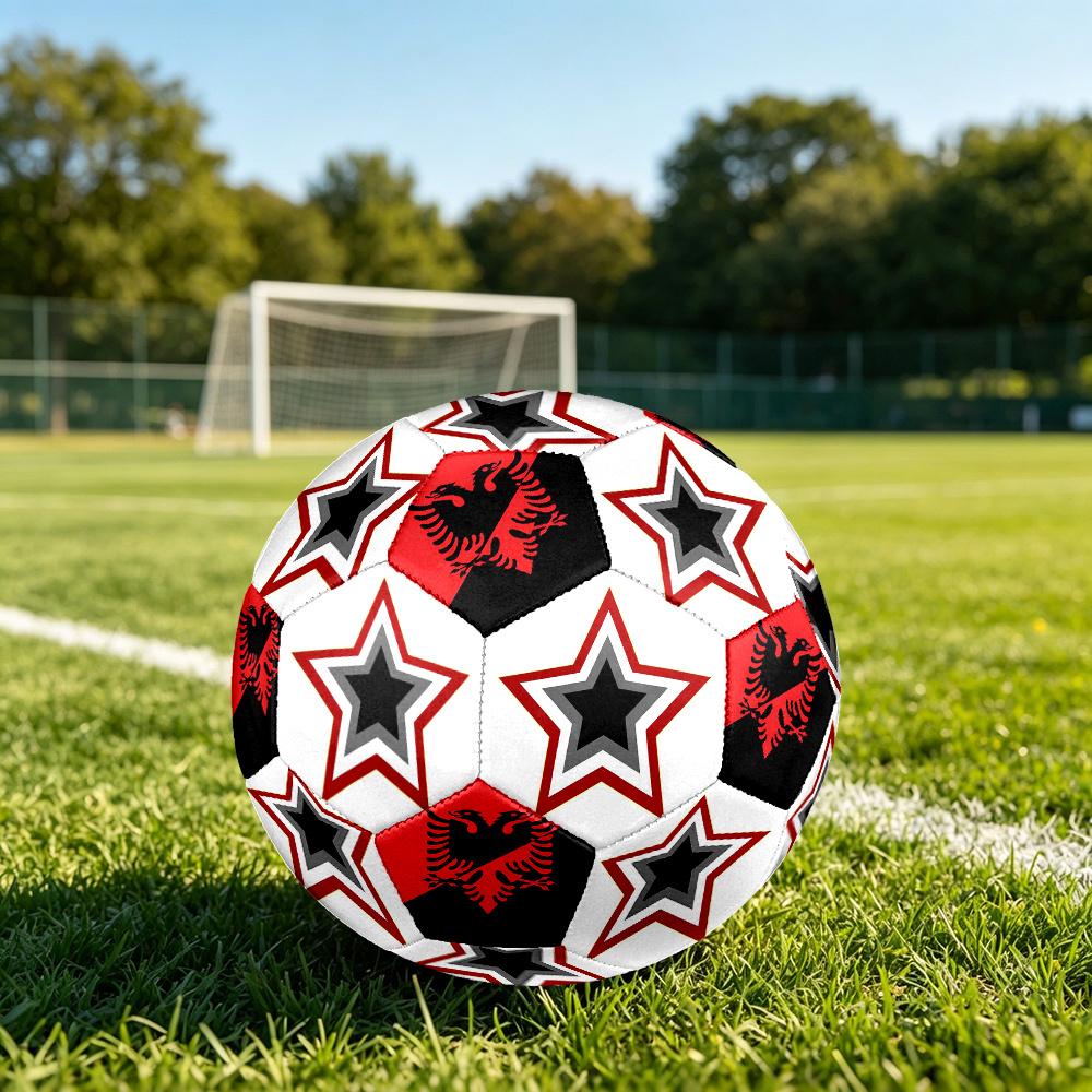 1PC Star Power Symbol Eagle Symbolism Albania Soccer Ball Size 5 Football Machine Sewn Indoor/Outdoor Universal Football S36