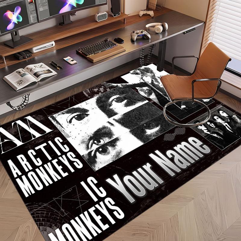 Custom Name Crystal Velvet Rug,Arctic Monkeys Comfortable Anti Slip Floor Mat For Room Decoration