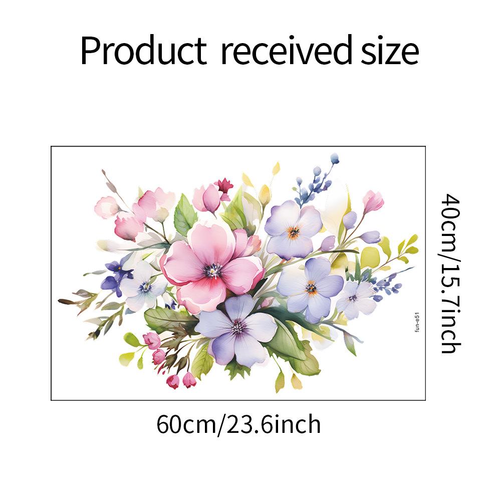 

Акварельные цветы Зеленые листья растений Спальня Гостиная Кабинет Фон Ландшафтный дизайн Наклейки на стену Самоклеящиеся 40*60CM/fun-e51