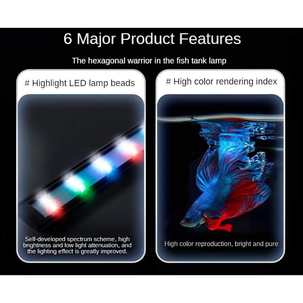 4mm Smart APP Control LED Aquarium Light Waterproof Strobe-Free Ornamental Fish Lamp Slim RGB Dimming Fish Tank Accessories