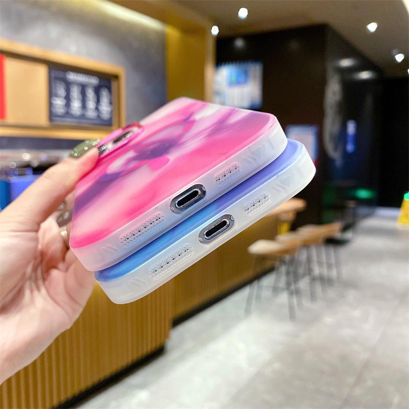 Luxury Watercolor Phone Case for iPhone 14 Plus Magnetic Cases Matte Marble Magnetic Transparent Cover for iPhone 13  14 Pro Max