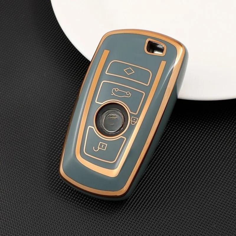 

Premium TPU Car Key Cover Case For BMW 1 3 5 7 Series X1 X3 X5 X4 F10 F15 F16 F20 F30 F18 F25 M3 M4 E34 Auto Key Accessories сірий