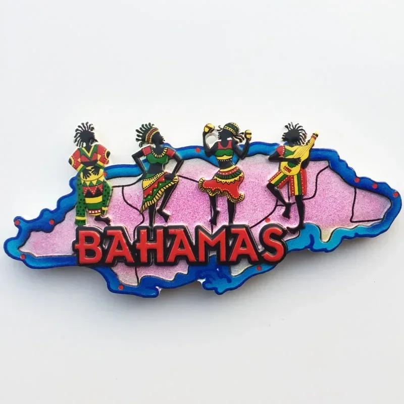 Bahamas Fridge Magnets Tourist Souvenirs Magnets for Refrigerators Creative Folk Dance magnetic sticker Home  Kitchen Decoration