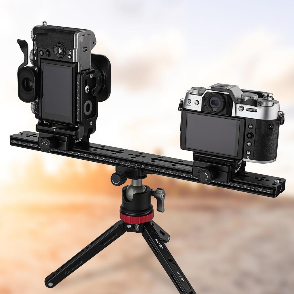 Haoge 400mm Dual Groove Long Extender Rail Sliding Plate for Camera Ball Head Benro Sunway Photo HQR-400 Multi-purpose Quick-Release Tripods, Clamp,