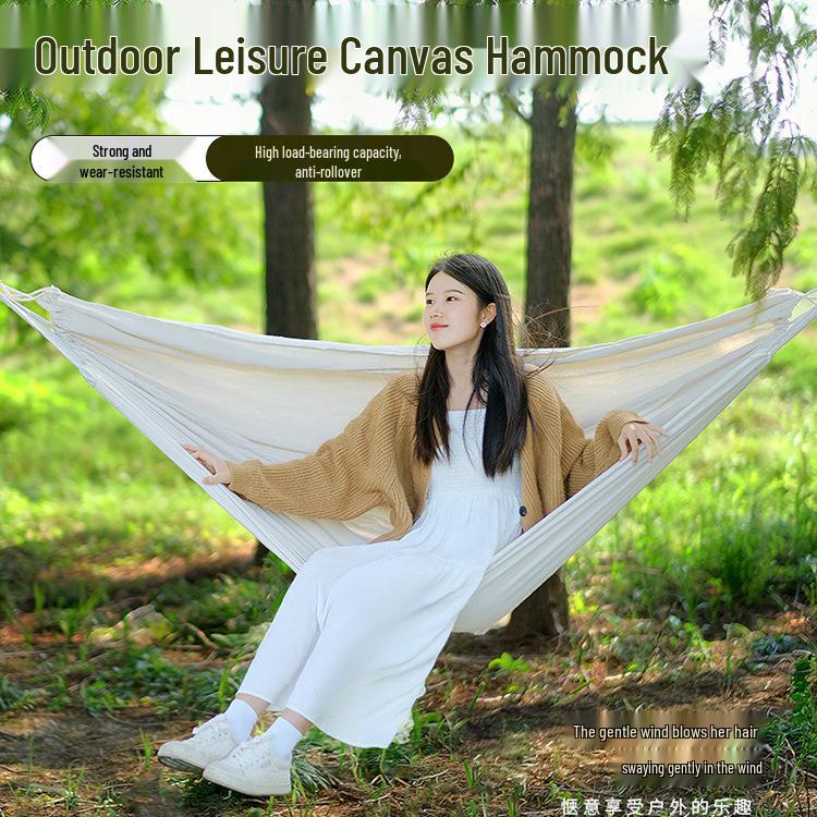 Anti-Rollover Thickened Canvas Hammock - Single/Double for Students & Adults