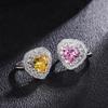 Jewelry Temperament Women'S Jewelry Ring, Imitation Pink Diamond Yellow Diamond Love Ring 10 * 10