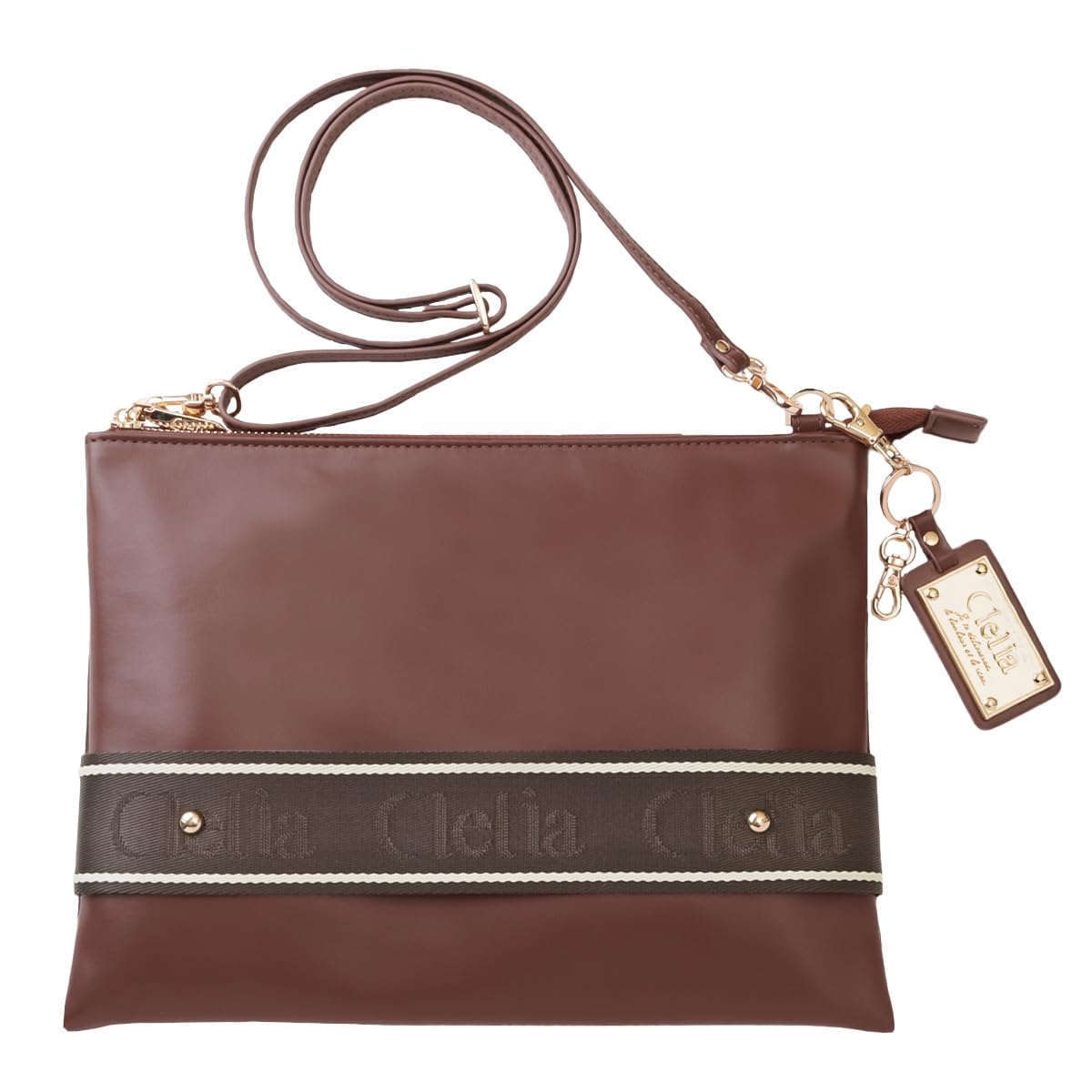 

Сумка Clelia серии Serena, женская сумка-клатч/на плечо 2-в-1 с брелоком, [CL-25827] (Мягкий бордовый)