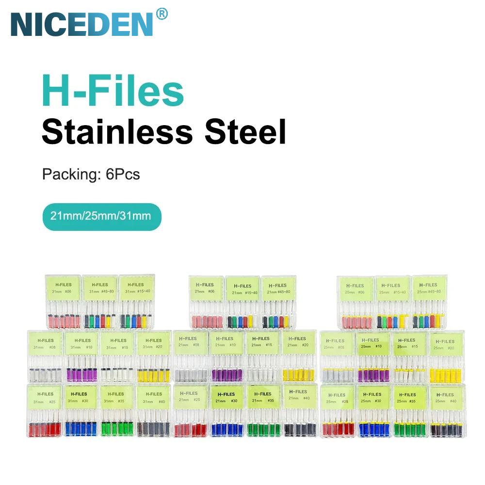 High Quality Dental H- Files Stainless Steel Hand Use Root Canal H File Endodontic Treatment File for Dentistry Instrument