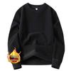 Men's Winter Warm Velvet Knit Pullover Sweater - Solid Color, Round Neck, Versatile Layer