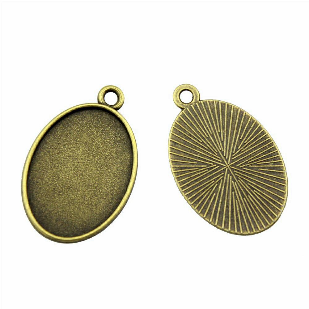 Accessories Parts Fit 18x25mm Oval Glass Cabochon Base Tray Bezel Wedding Jewelry Findings QA039