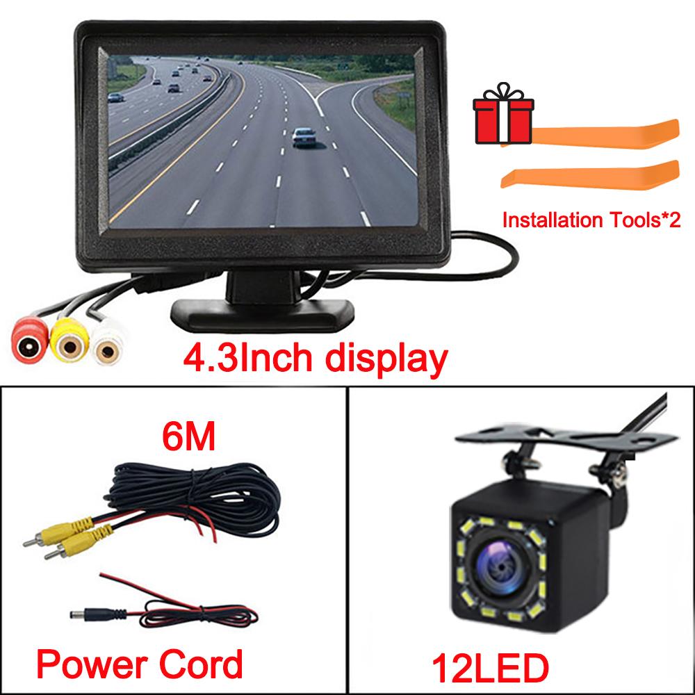Rear View Camera for Vehicle 4.3Inch Monitor Screen Reversing Camera for Car Dvr Parking System Car Assecories Free Crowbar Tool