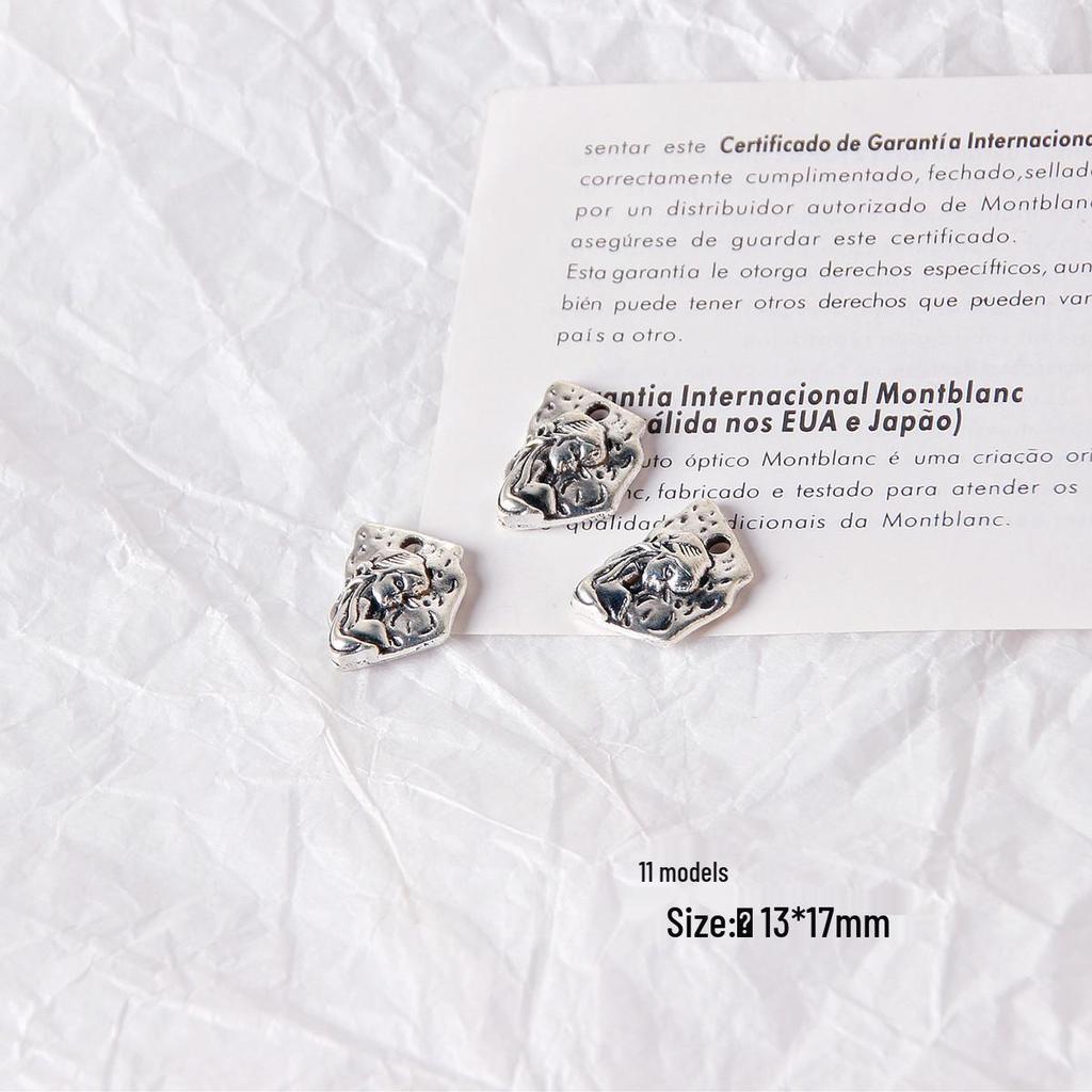 Retro Heart & Flower Pendant Earrings - Handmade Accessories