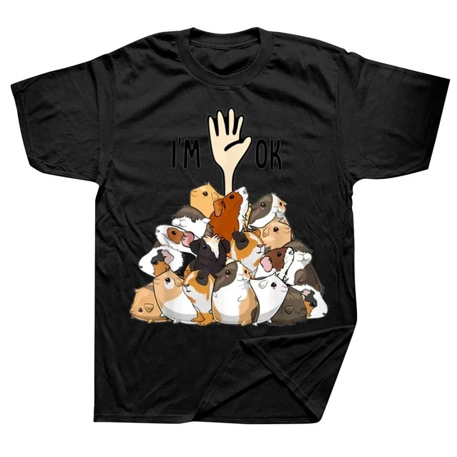 

Funny Full Of Guinea Pigs I m Ok T Shirts Summer Graphic Cotton Streetwear Short Sleeve Birthday Gifts T-shirt Mens Clothing XXXXXL чорний