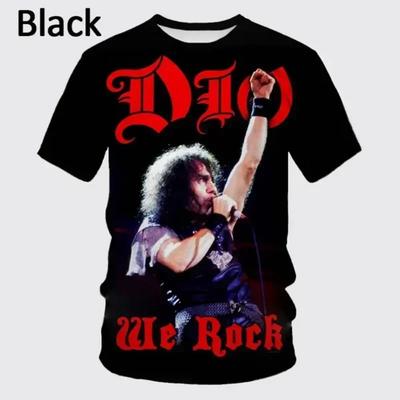 Hip Hop Street Unisex Übergroßes T-Shirt Neue Metal Rock Dio Band 3D-Druck T-Shirt Mode Herrenkleidung Harajuku Kurzarm Tops