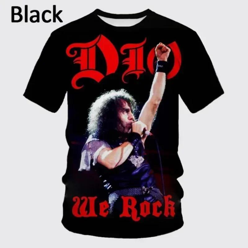 ETST41 Hip Hop Street Unisex Oversized T-shirt Nieuw Metal Rock Dio Band 3D Print T-shirt Mode Herenkleding Harajuku Korte Mouw Tops 2XL