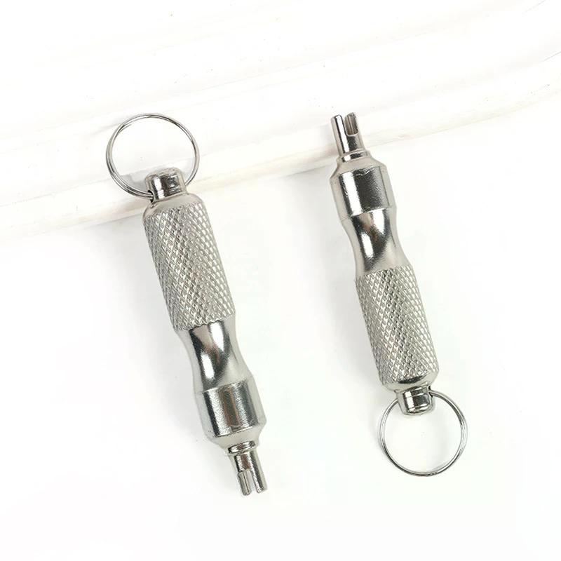 Portable Valve Core Wrench Stainless Steel Car Bike Tire Valve Disassembly Tire Valve Core Stems Remover Screwdriver Dual Use