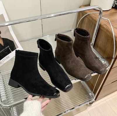 Mode Mode Neu Damen Zehensteg Chelsea Boots Mode Schlank Slip-On Stiefel Damen Klobiger Absatz Plateau Stiefeletten Mujer Booties Botas