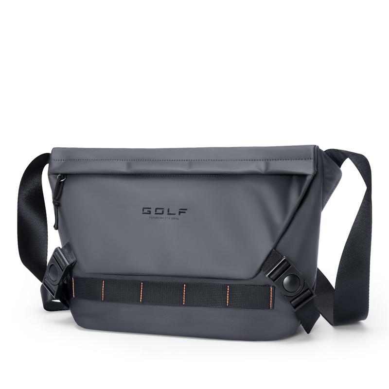 New GOLF Textile, Synthetic Leather Messenger Bag, Crossbody Bag Men's Black D241878