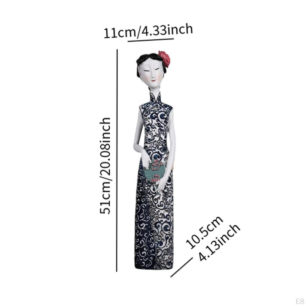 Chinese Ancient Lady in Qipao Statue