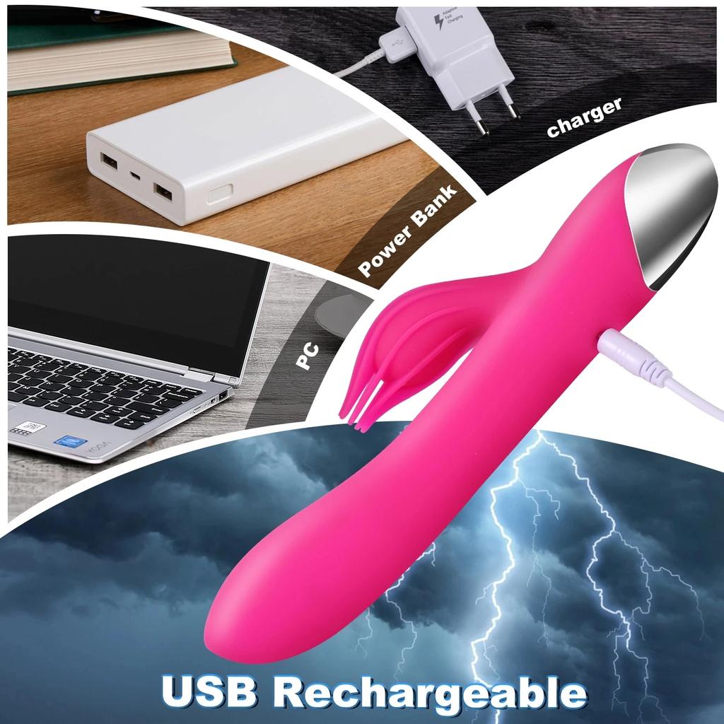Powerful Rabbit Vibrator for Women G Spot Clitoris Stimulation 10 Speed Dildo Masturbator Rechargeable Sex Toys For Adult 18+