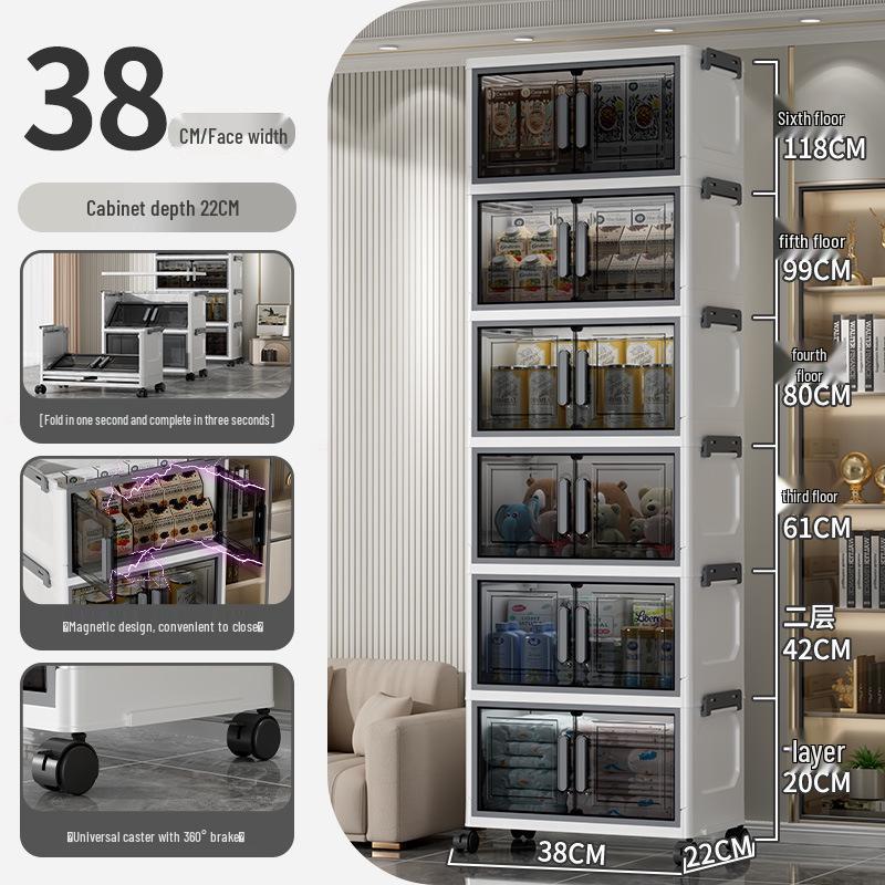 Foldable Plastic Storage Cabinet: Flip-Top Wardrobe Organizer for Clothes and Medicine