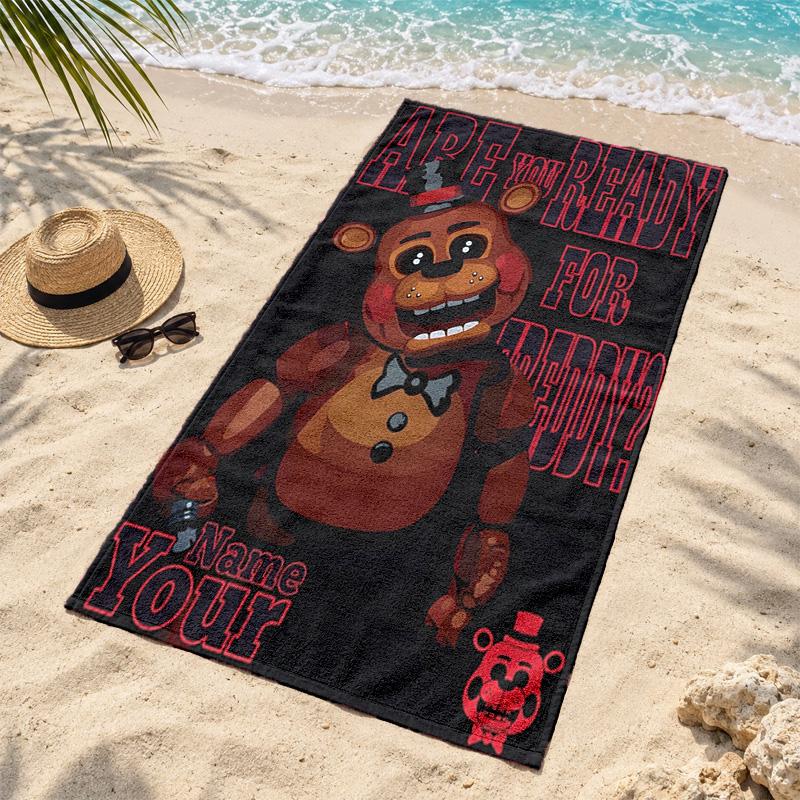 Five nights at freddy Custom Name Beach towels also serve as bath towels summer essential a musthave for the outdoors the beach and the pool