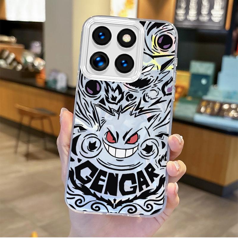 Pokemon Gengar Anime Cool Phone Case For Xiaomi Poco X6 X3 F6 M6 M4 Pro C61 13T 14T 11 Lite Feather Yarn Shockproof Matte Cover