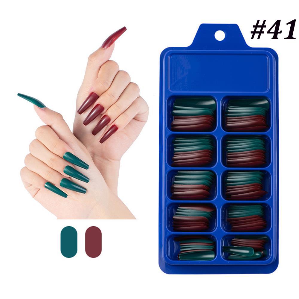 24/100Pcs Candy Color False Nail Tips Full Cover Matte Acrylic Ballerina Fake Nails Tip DIY Beauty Manicure Extension Tools