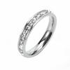 Gypsophila Stainless Steel Couple Ring Zircon Double Ring Set for Men Women Anniversary Gift