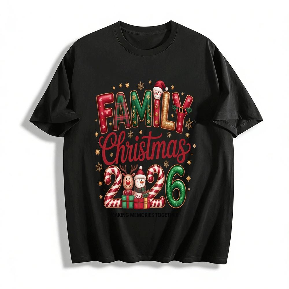 Family Christmas 2026 Making Memories Together Matching Tees Pure cotton T-shirt XXS