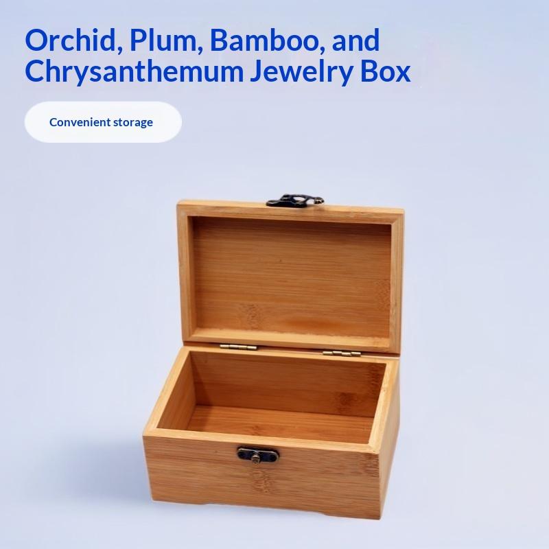 Bamboo Craft Princess Korean Bamboo Jewelry Box Wooden Jewelry Storage Box Small Collection Box Gift Box Wf