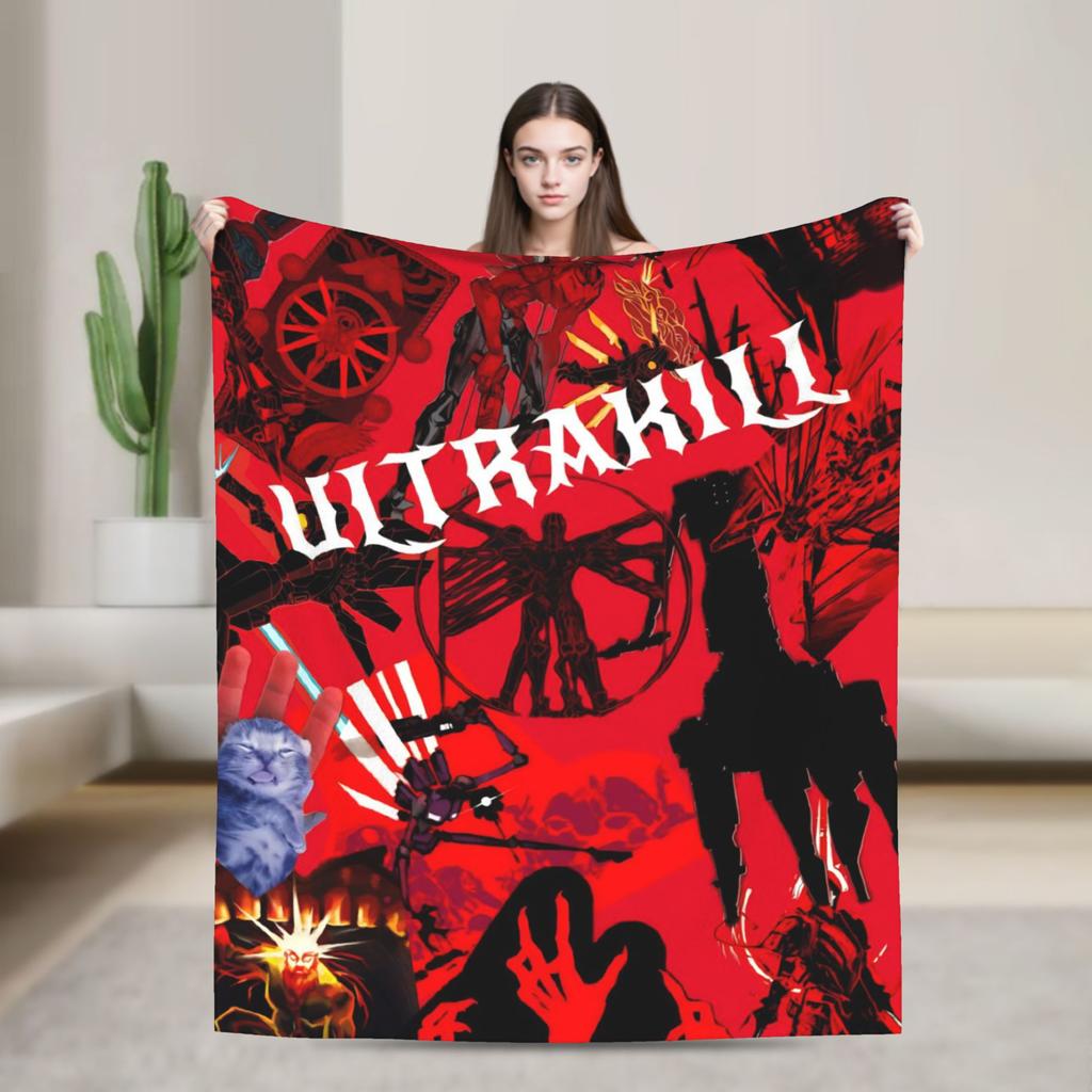 Ultrakill Gabriel game Blanket  Soft Warm Fluffy Plush Throw Blanket For Couch Chair Decorative Flannel Bedspread Bed Cover