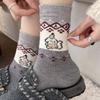 Winter Warmers' Socks - Children's Fel Island Cartoon Dog Wool Socks - Vintage Thick Mid-calf Socks - Cute Pile-up Socks