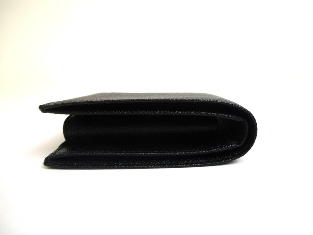 Authentische BVLGARI Schwarze Leder Bifold Geldbörse Kompakte Geldbörse #a633 Geöffnete Schachtel