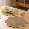HeMu Natural Water Hyacinth Woven Wave-edged Placemat,Heat-resistant Trivet Mat for Dining,Kitchen & Home Decor,Easy-clean