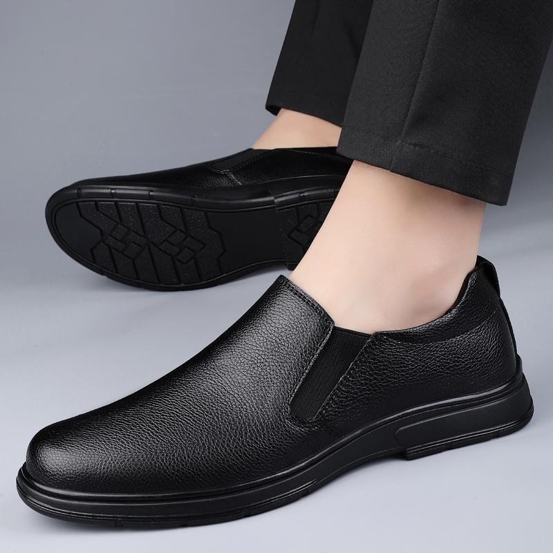 Fashion Mens Autumn Winter Casual Leather Business Shoes Male Classic Comfortable Loafers Fashion Simple Men Slip on Flat Designer Shoes