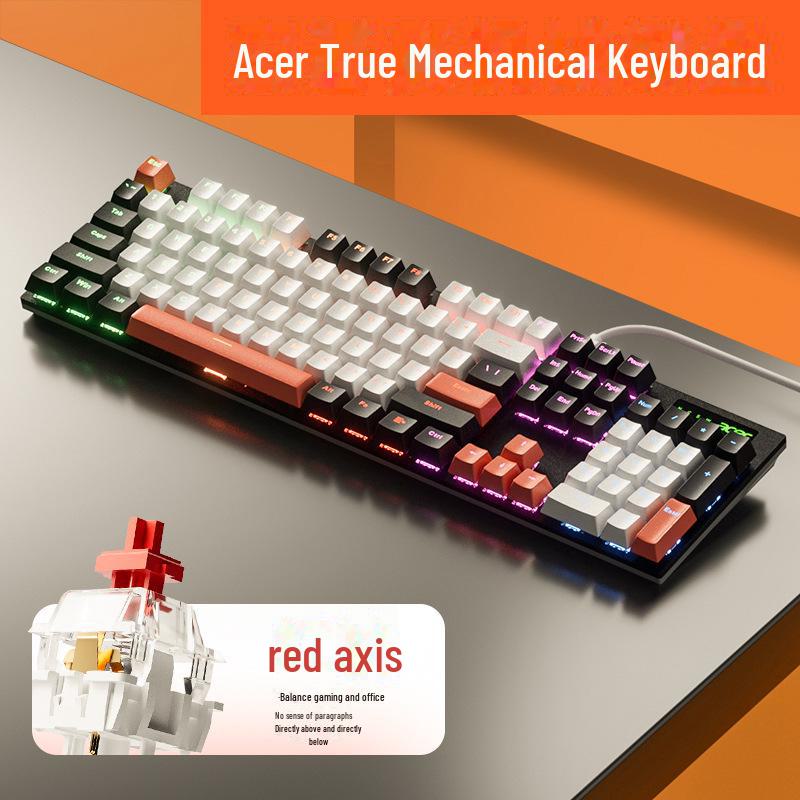 

Механічна клавіатура Acer - Сині, Червоні та Коричневі перемикачі для Офісу та Ігор (Сумісний з настільним ПК та ноутбуком)