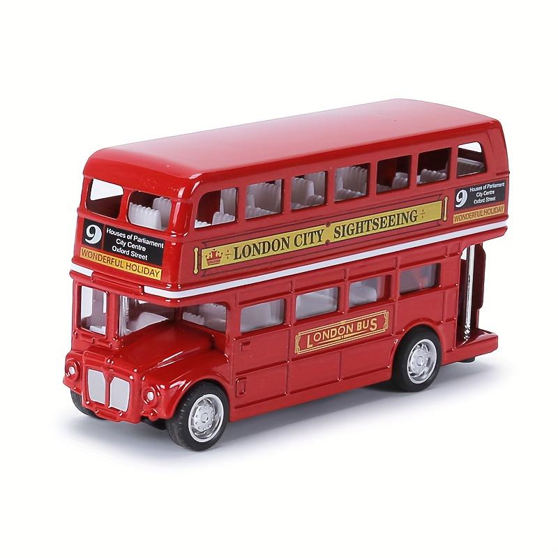 

1pcs 1:64 Vintage Alloy Double Decker London Sightseeing Pull Back Bus Metal Car Model Toys for Children Christmas Birthday Gift