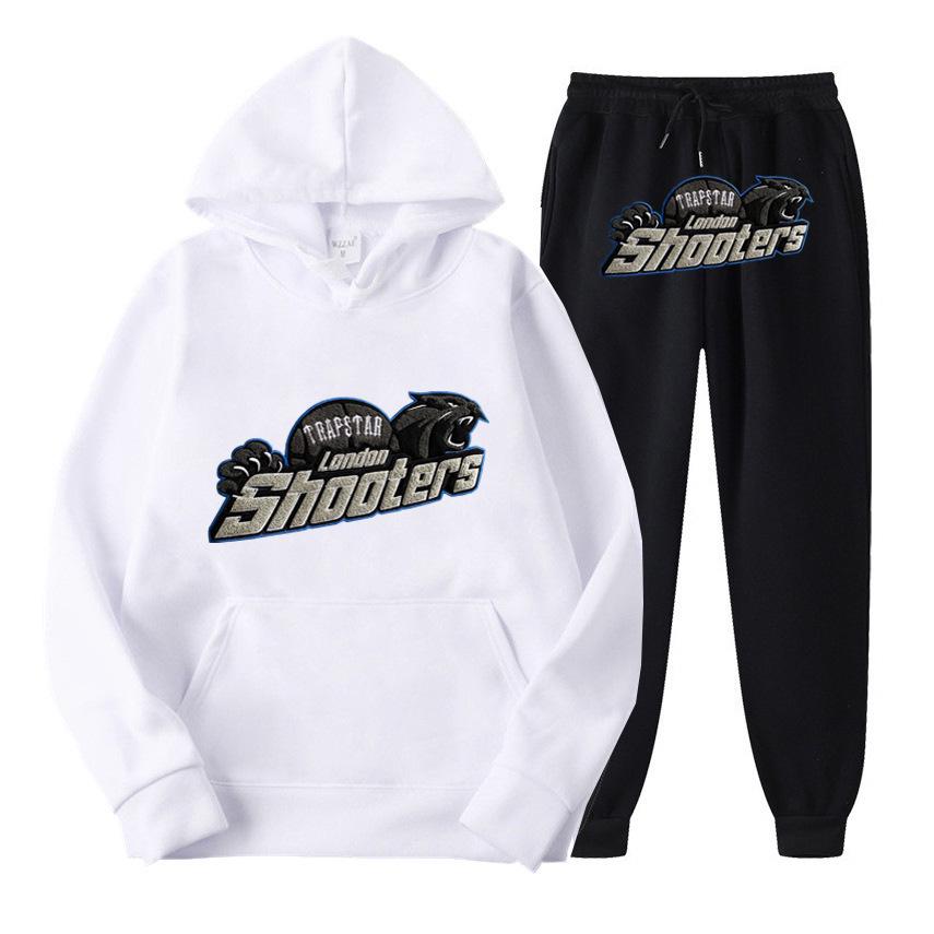 Set Felpa con Cappuccio e Jogger Unisex Testa di Tigre Blu - Pullover Caldo e Sportivo per Autunno/Inverno