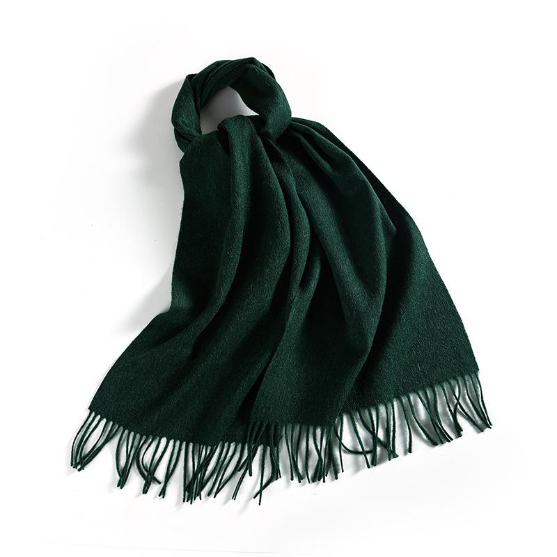 Winter Solid Color Wool Scarf for Women New Versatile Tassel Fashion Warm Neck Scarf Comfortable Real Wool Scarf