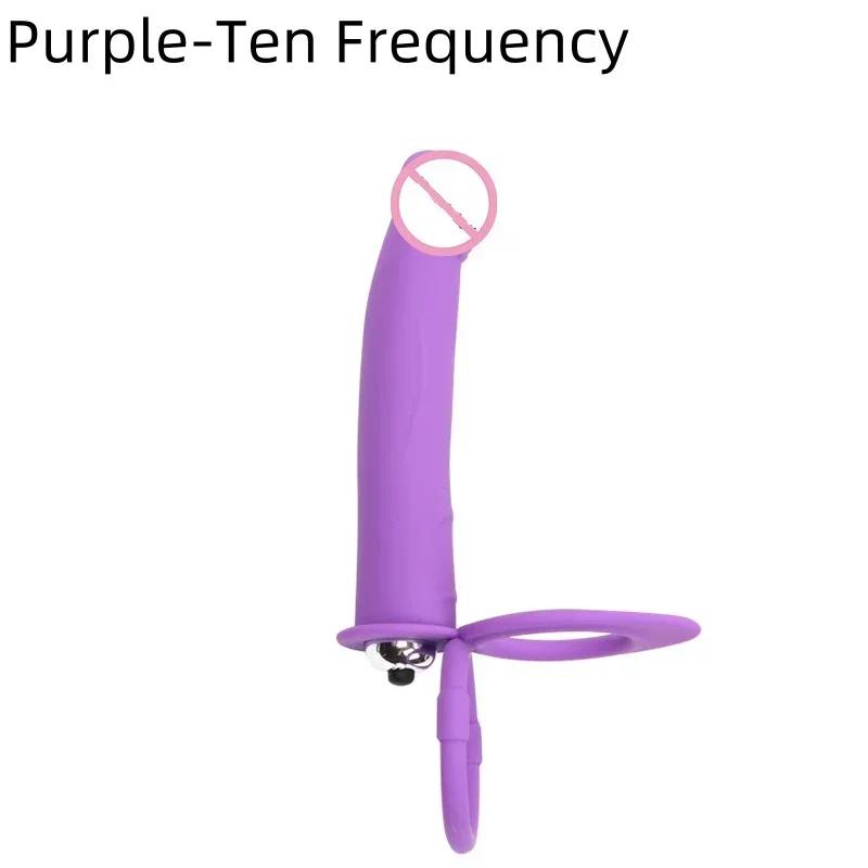 Doppelpenetration 10 Frequenzen Dildo Ring Analplug Po G-Punkt Vibrator Doppelring Lock Essence Analplug Sexspielzeug für Erwachsene