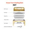 SucceBuy 9Qt Roll Top Chafing Dish Buffet Stainless Steel Chafer with Full Size Pan Visible Lid Rectangle Catering Warmer Server