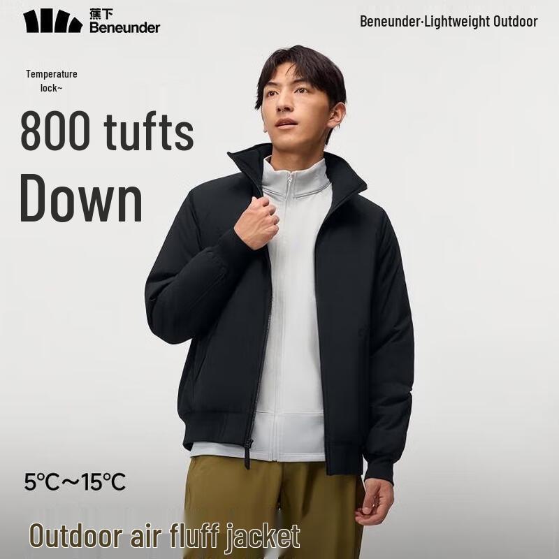 

Beneunder Men s Stand-Collar Air-Fleece Warm Jacket L