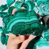 Natural Malachite Slice Decorative Stone Geological Home Decor Tabletop Ornament