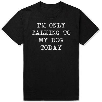 Funny Retro Im Talking To My Dog Cotton Tops Fitness TShirt Oversized Unisex Tshirt Graphic Tees Mens Clothing Streetwear