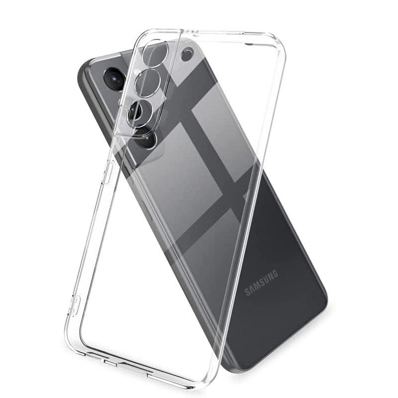 Coque de Protection complète de l'appareil photo, étui souple en Silicone pour Samsung Galaxy S23 S22 S21 Plus FE, Coque arrière transparente Ultra fine en TPU